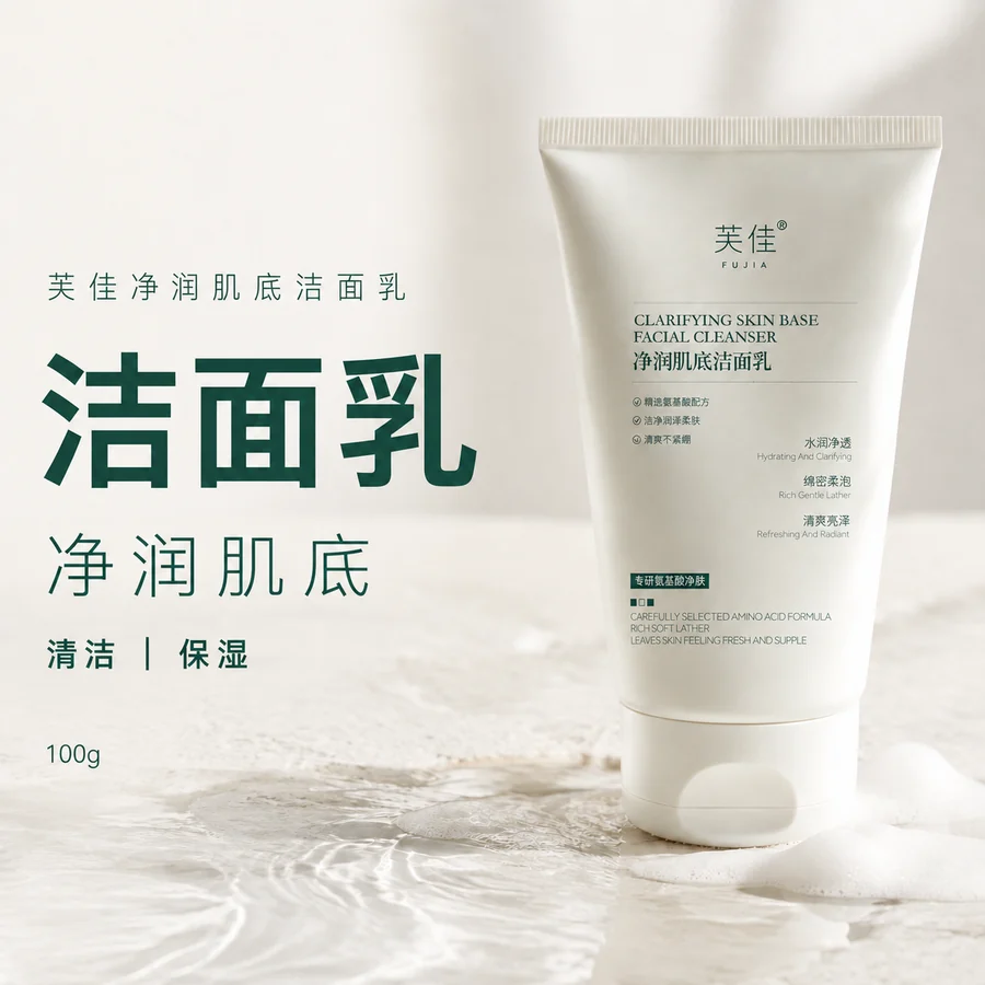 芙佳净润肌底洁面乳方形品类主视觉