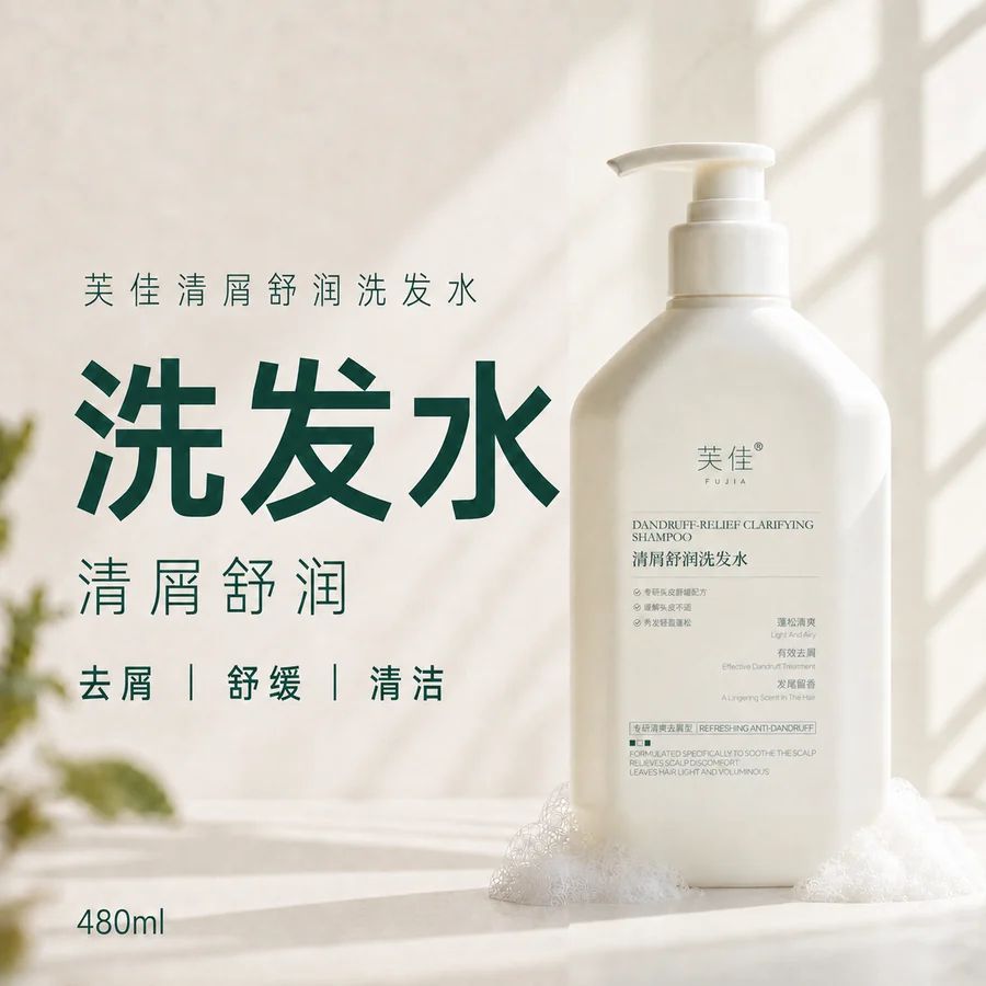 芙佳清屑舒润洗发水方形品类主视觉