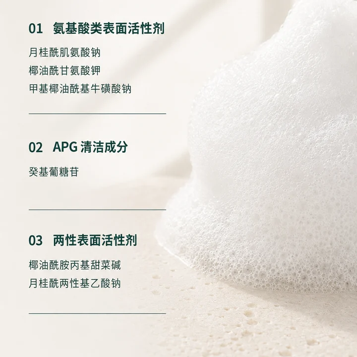 三组清洁成分与泡沫画面